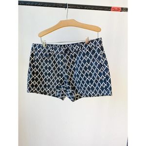 GAP Women's Gray/White Mosaic Flat Front Casual Summer Mid Rise Shorts size 4R